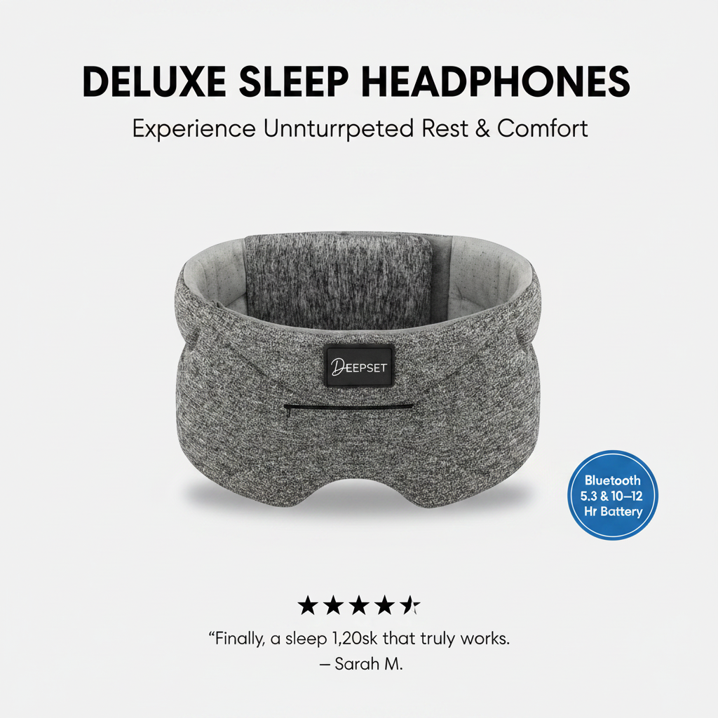 Deluxe Sleep Headphones (Black)- Bluetooth Sleep Mask