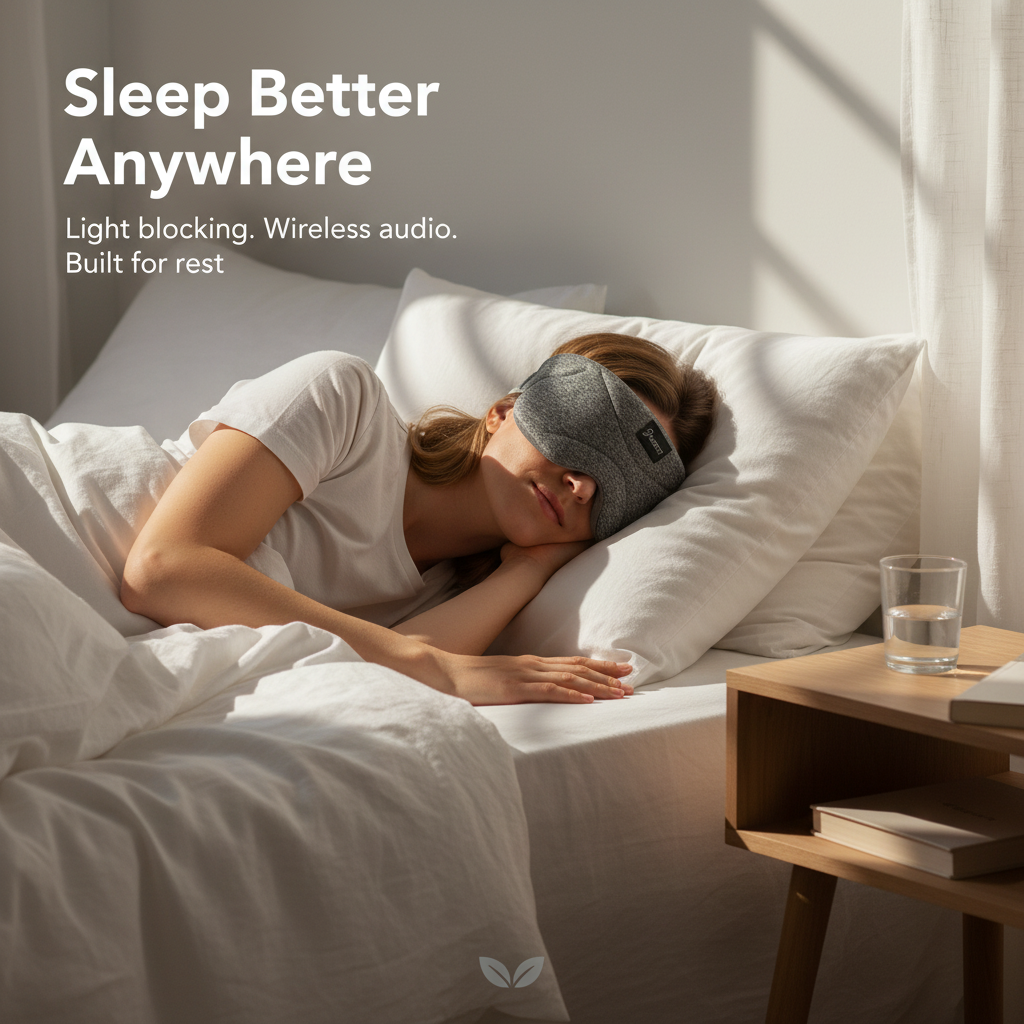 Deluxe Sleep Headphones (Black)- Bluetooth Sleep Mask
