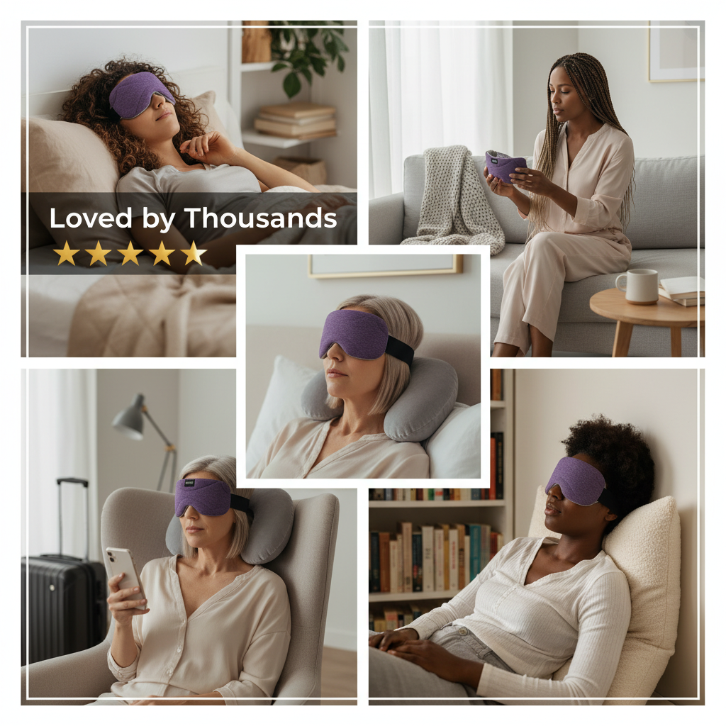 Deluxe Sleep Headphones (Purple)- Bluetooth Sleep Mask